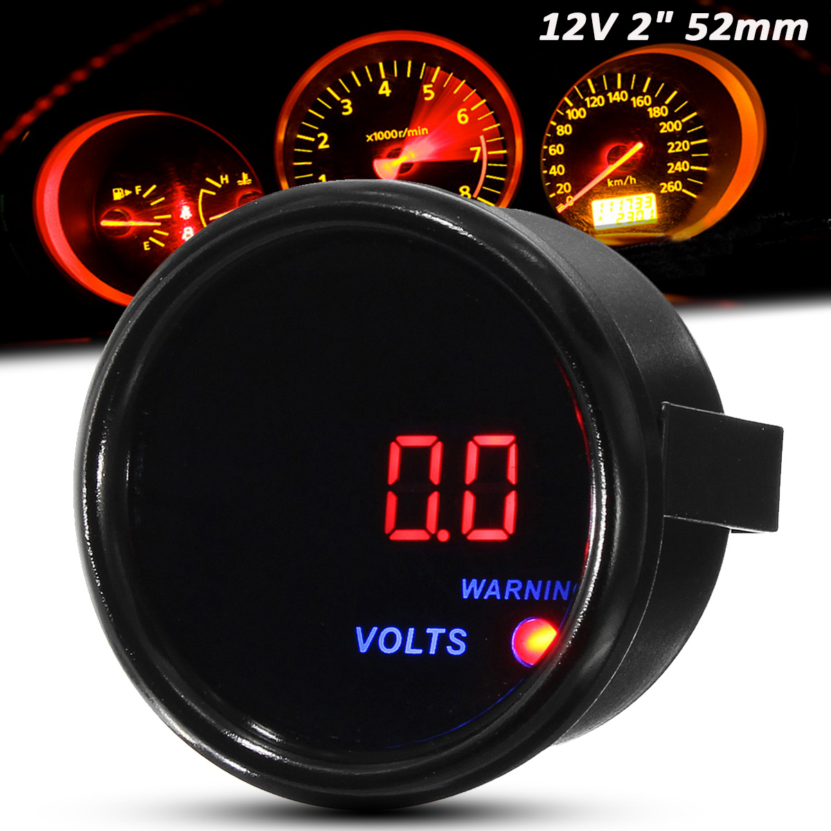 2inch-52mm-8-18V-Voltage-Volt-Gauge-Digital-BlueRed-LED-Display-Black-Face-Meter-1409964