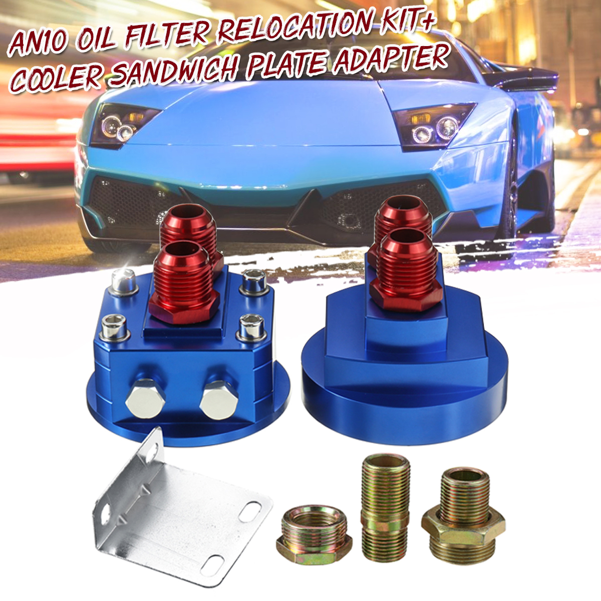 AN10-Universal-Oil-Filter-Relocation-KitCooler-Sandwich-Plate-Adapter-1699695