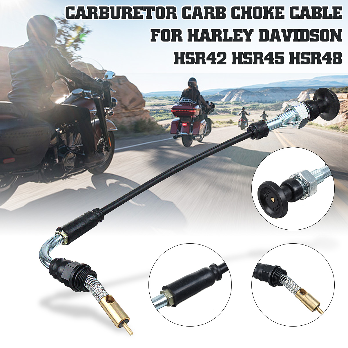 Carburetor-Carb-Choke-Cable-990-662-002-For-Harley-Davidson-HSR42-HSR45-HSR48-1561578