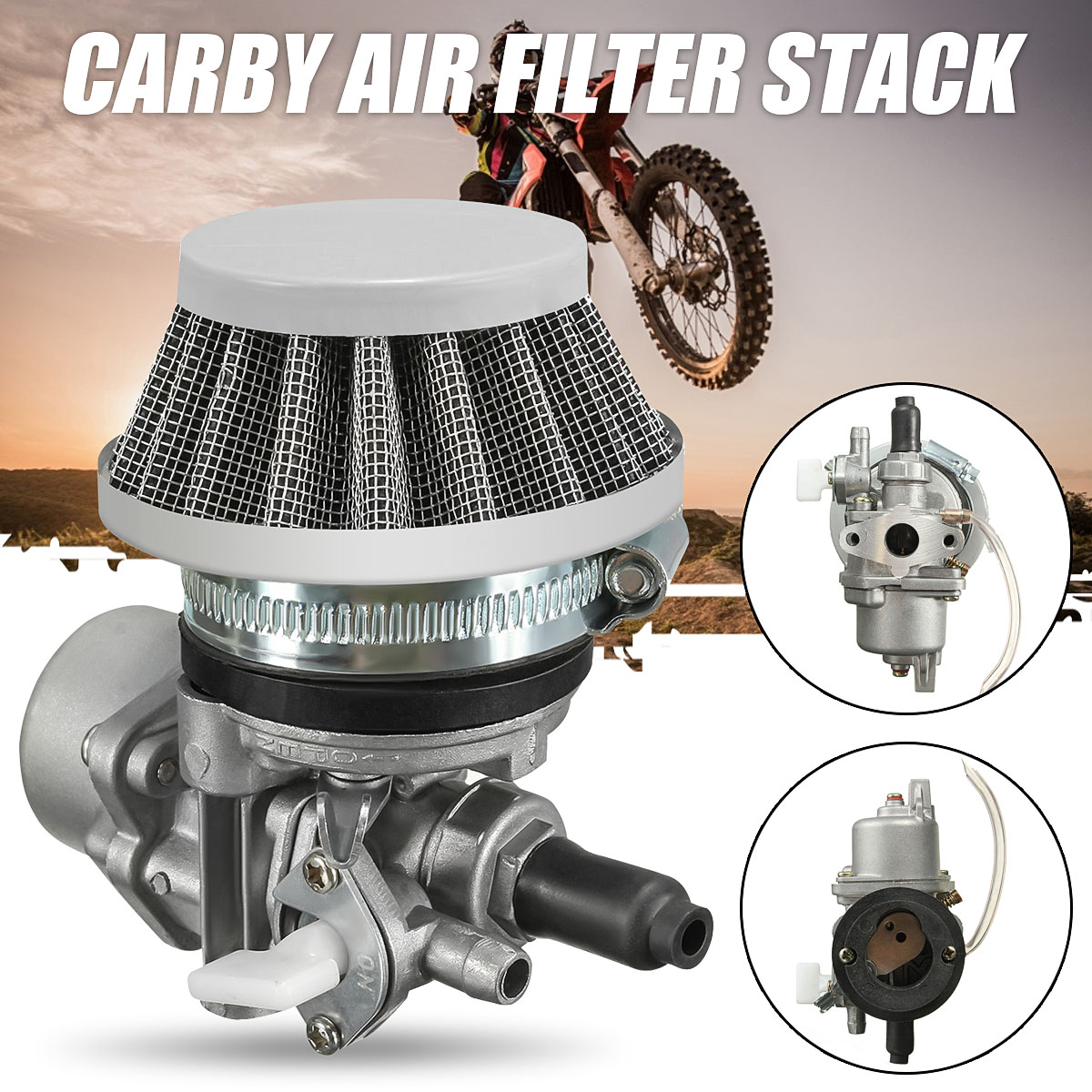 Carburetor-CarbAir-Filter-Stack-47cc-49cc-Mini-Moto-ATV-Dirt-Bike-982246