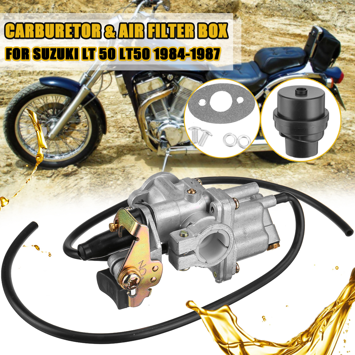 Carburetor-With-Air-Filter-Box-For-Suzuki-LT50-1984-1987-1703385