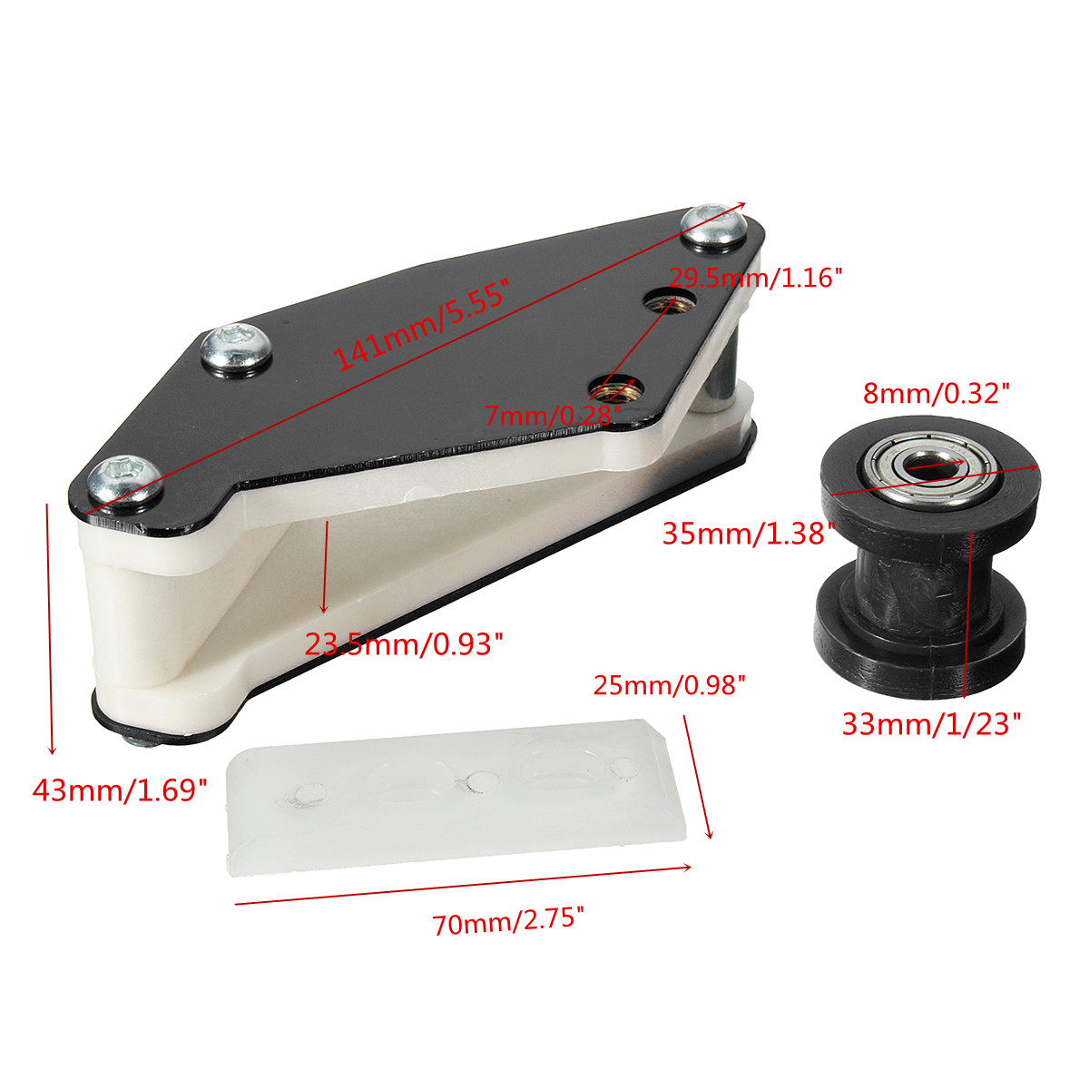 8mm-Chain-Tensioner-Chain-Roller-Guide-Kit-Nylon-110cc-125cc-140cc-150cc-200cc-Motorcycle-Pit-Bike-U-1827899