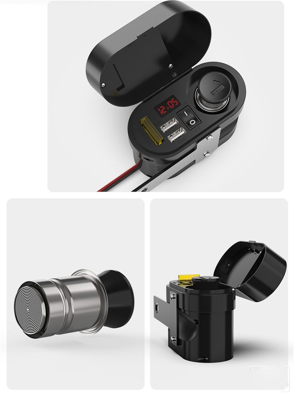 12V-24V-31A-Motorcycle-Waterproof-Charger-With-Clock-Dual-USB-Car-Voltmeter-1357828
