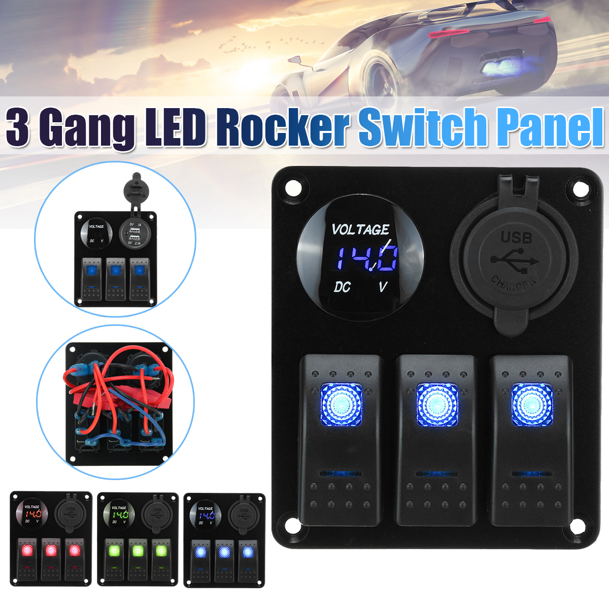 12V-3-Gang-Dual-USB-ON-OFF-Toggle-Switch-Panel-Socket-LED-Car-Marine-Boat-Rocker-1814504