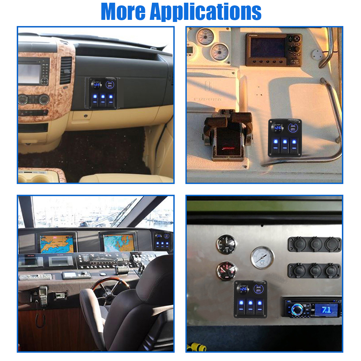 12V-3-Gang-Dual-USB-ON-OFF-Toggle-Switch-Panel-Socket-LED-Car-Marine-Boat-Rocker-1814504