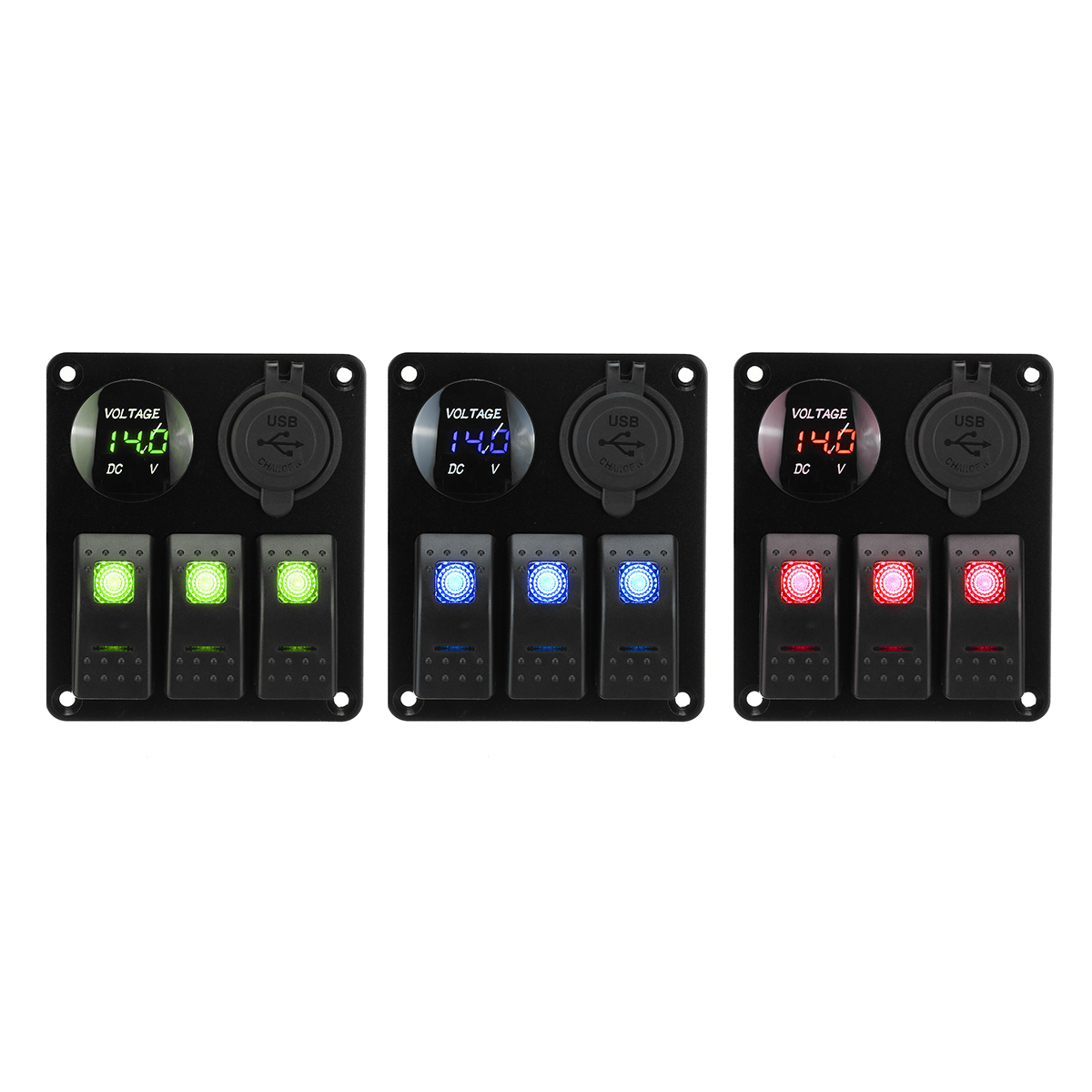 12V-3-Gang-Dual-USB-ON-OFF-Toggle-Switch-Panel-Socket-LED-Car-Marine-Boat-Rocker-1814504