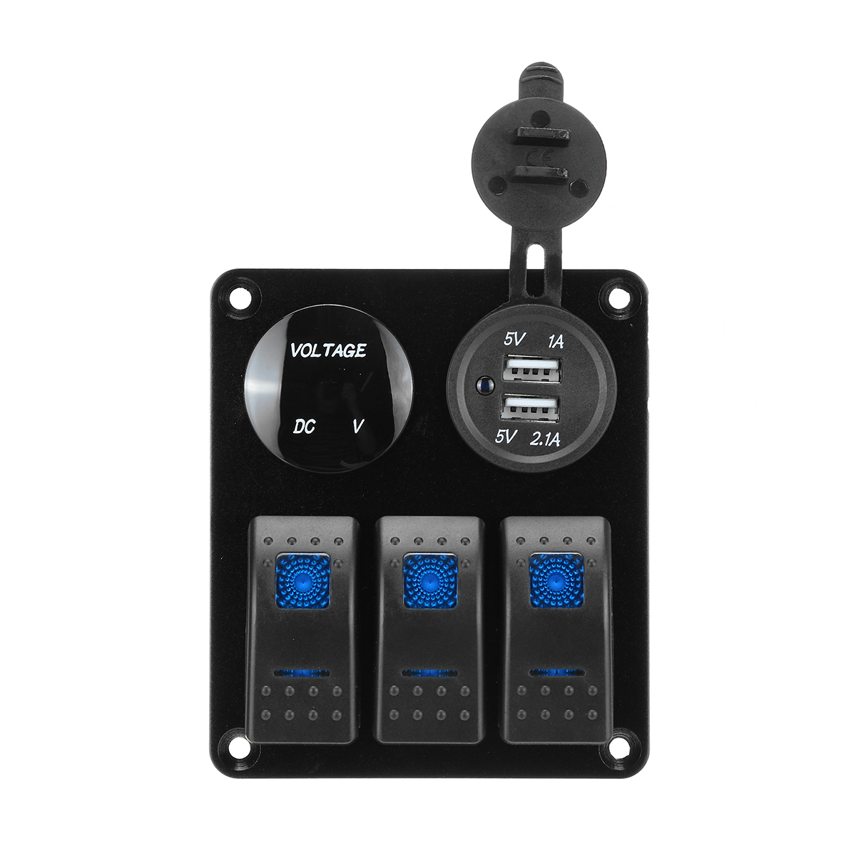 12V-3-Gang-Dual-USB-ON-OFF-Toggle-Switch-Panel-Socket-LED-Car-Marine-Boat-Rocker-1814504