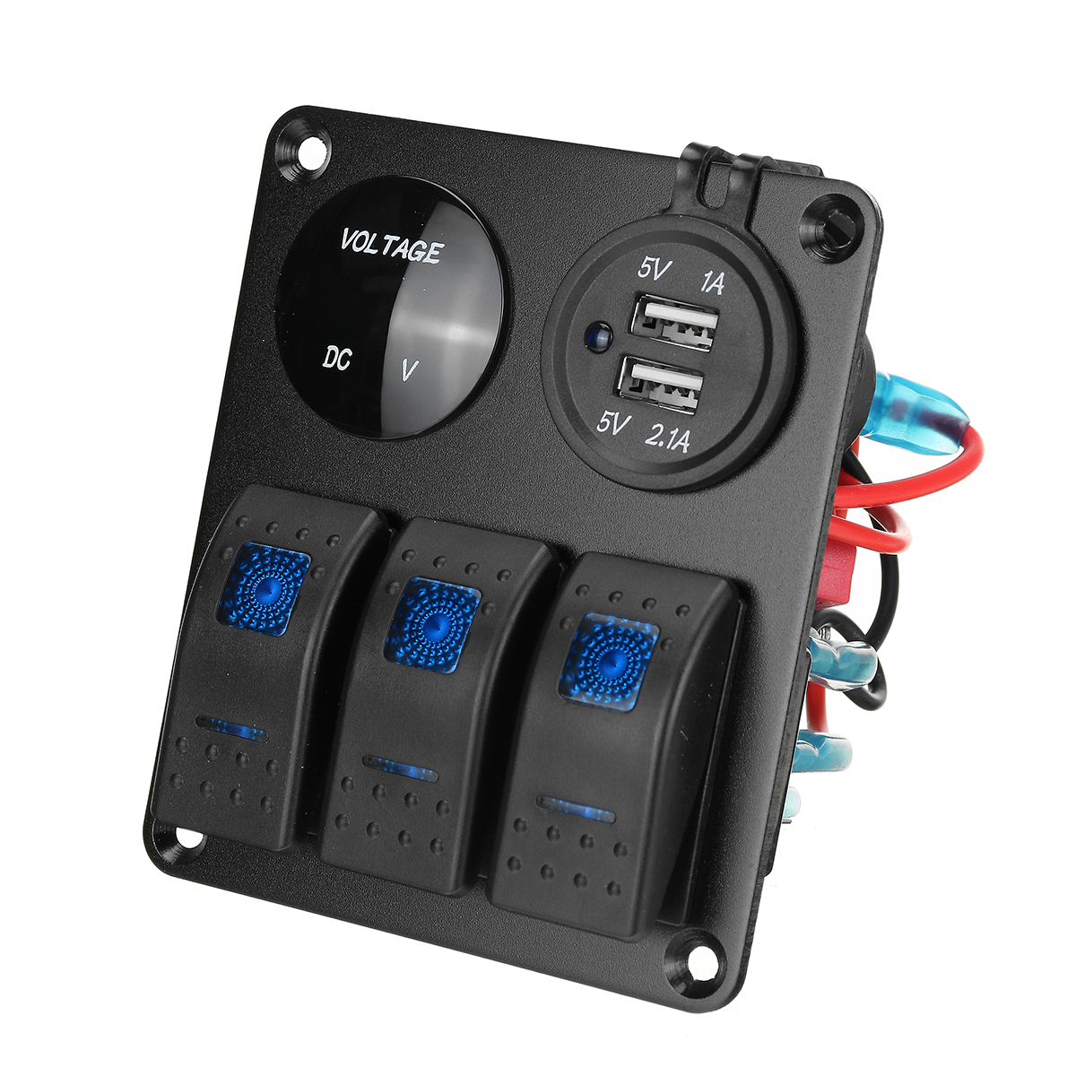 12V-3-Gang-Dual-USB-ON-OFF-Toggle-Switch-Panel-Socket-LED-Car-Marine-Boat-Rocker-1814504