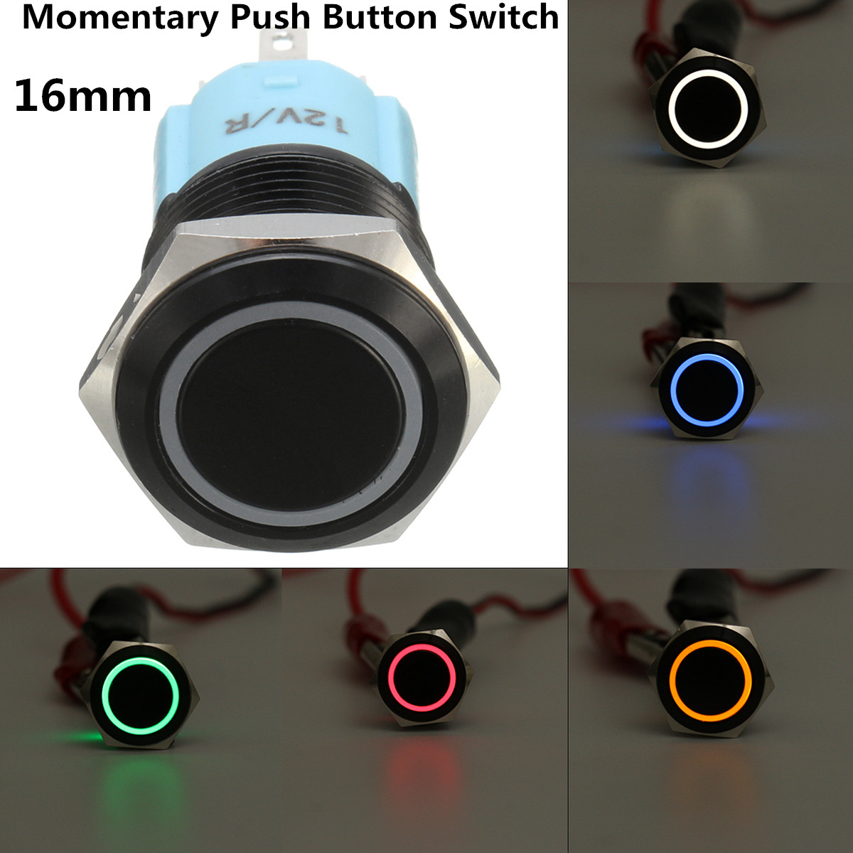 12V-5-Pin-16mm-LED-Light-Metal-Push-Button-Momentary-Switch-Waterproof-1258131