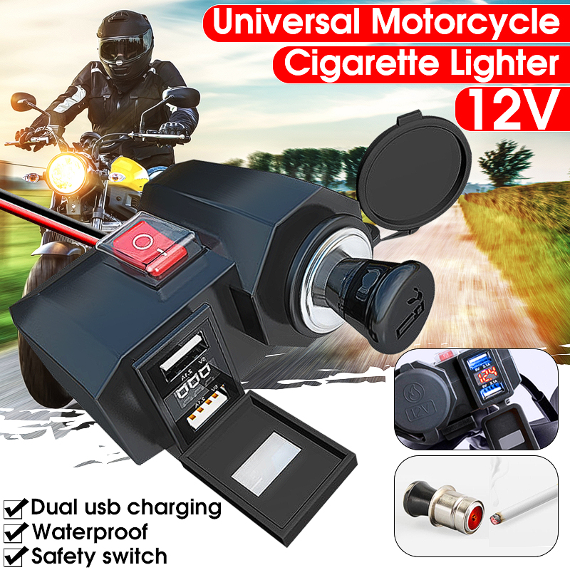 12V-Waterproof-Dual-USB-Charger-Power-Adapter-Socket--Voltage-Voltmeter-1407372