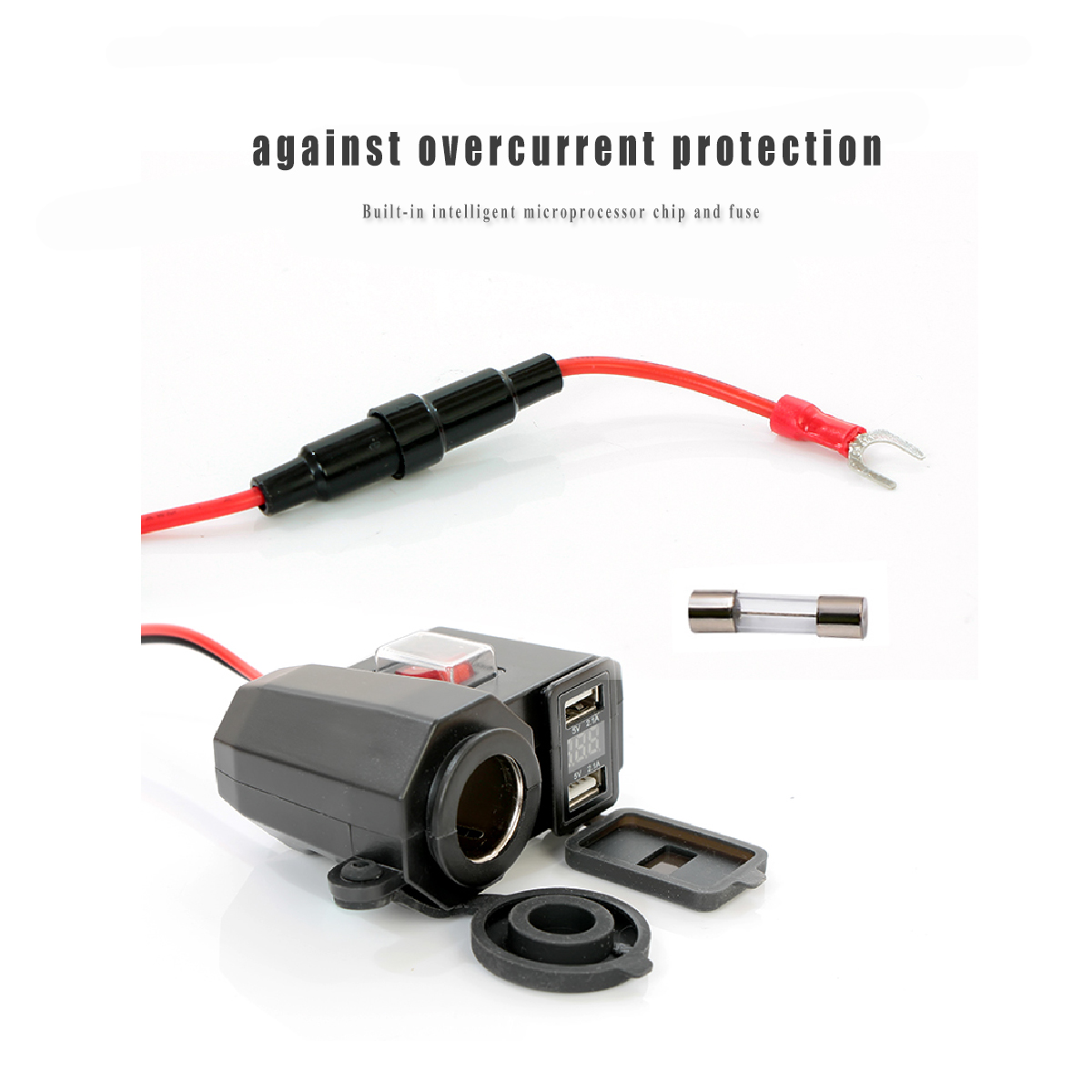 12V-Waterproof-Dual-USB-Charger-Power-Adapter-Socket--Voltage-Voltmeter-1407372