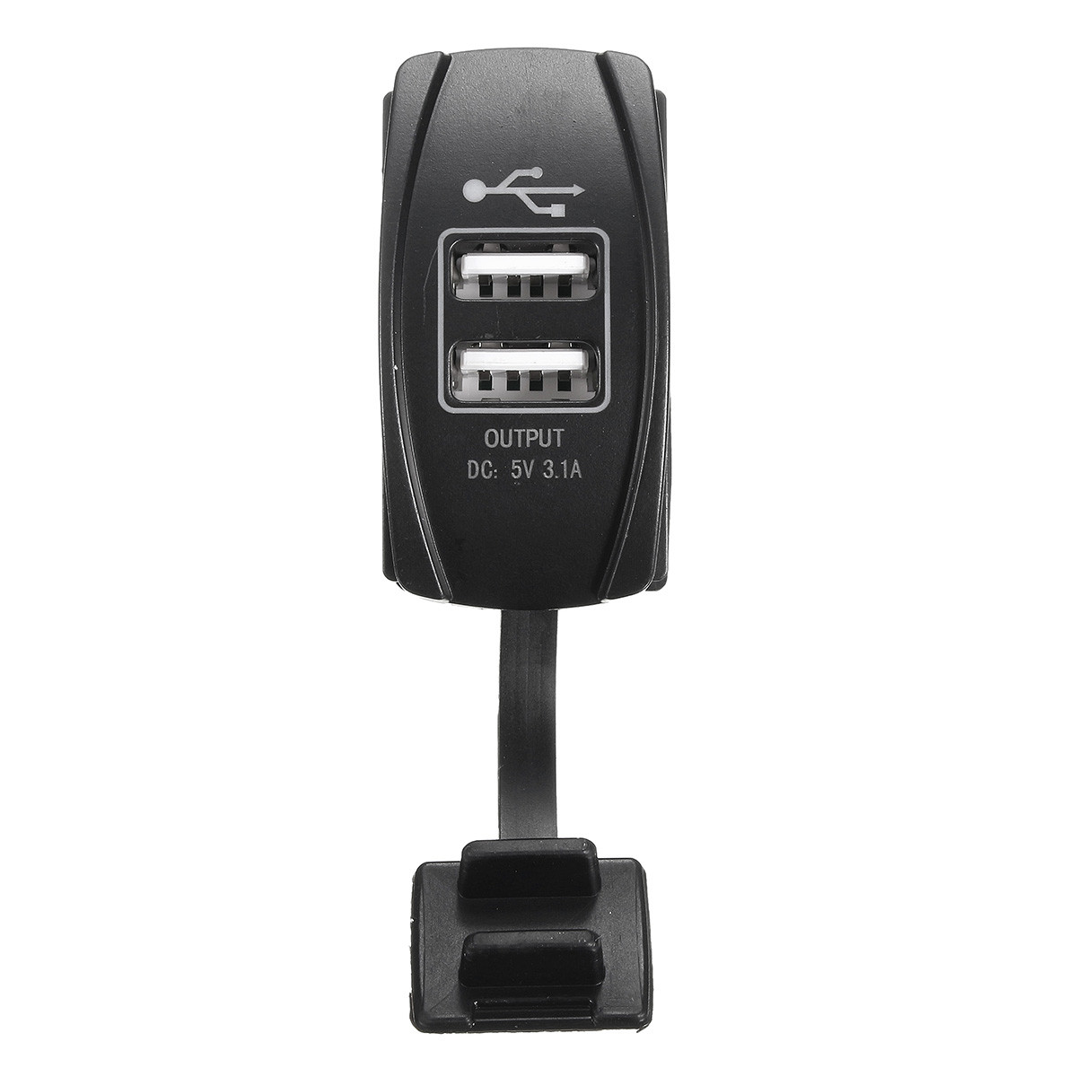 12V24V-Green-LED-Backlit-Car-Boat-Dual-USB-Charger-5V-31A-Output-Rocker-Switch-1119564