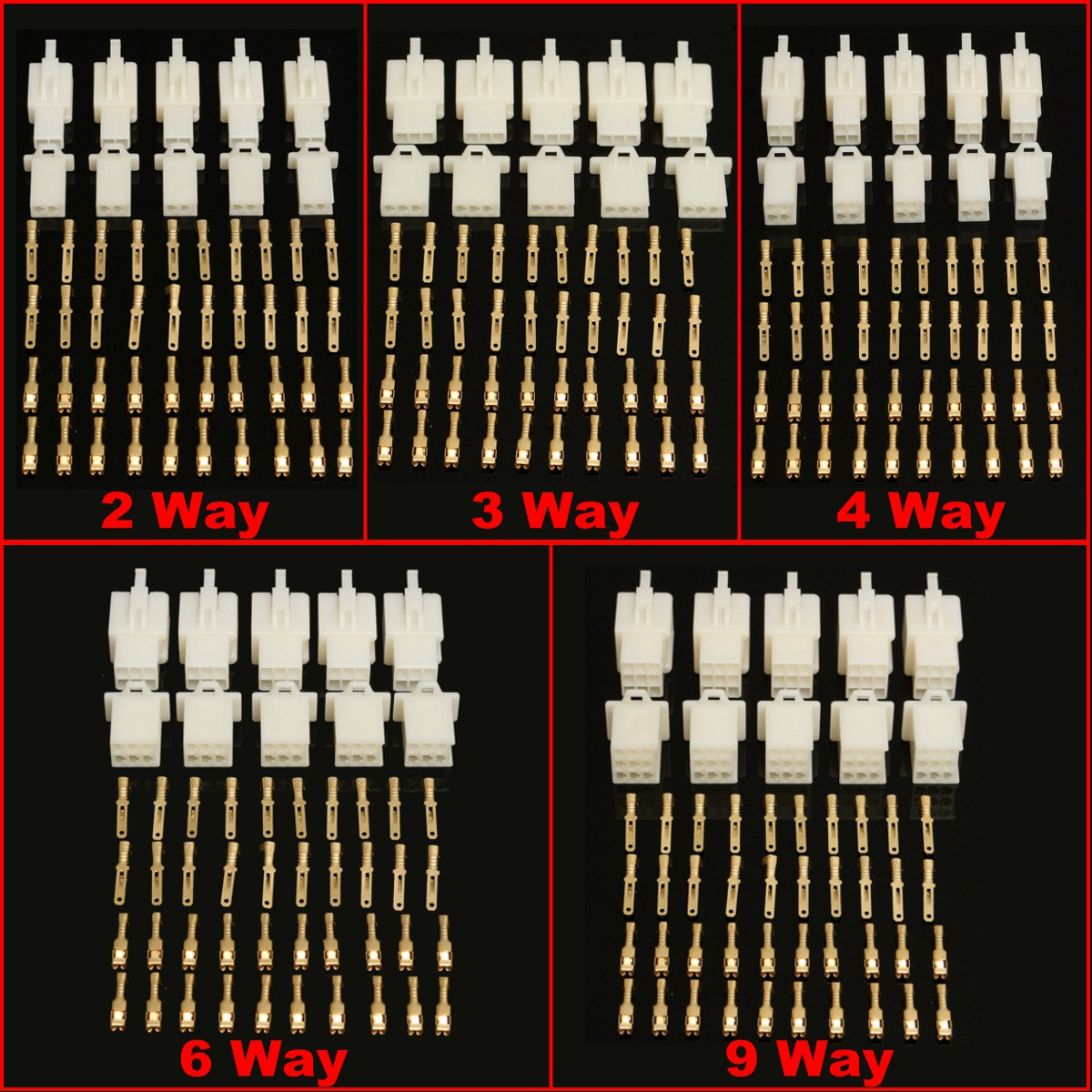 2-3-4-6-9-Way-28mm-Connector-Terminal-Kits-For-Motorcycle-Motor-Bike-1092434