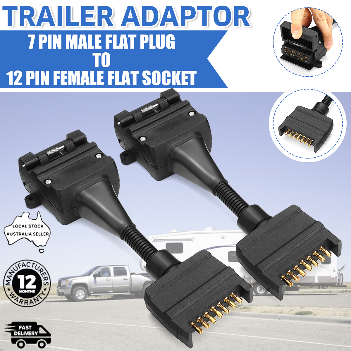 2pcs-7-Pin-Female-To-12Pin-Male-Trailer-Adapter-Electric-Tow-Converter-Plug-1688823