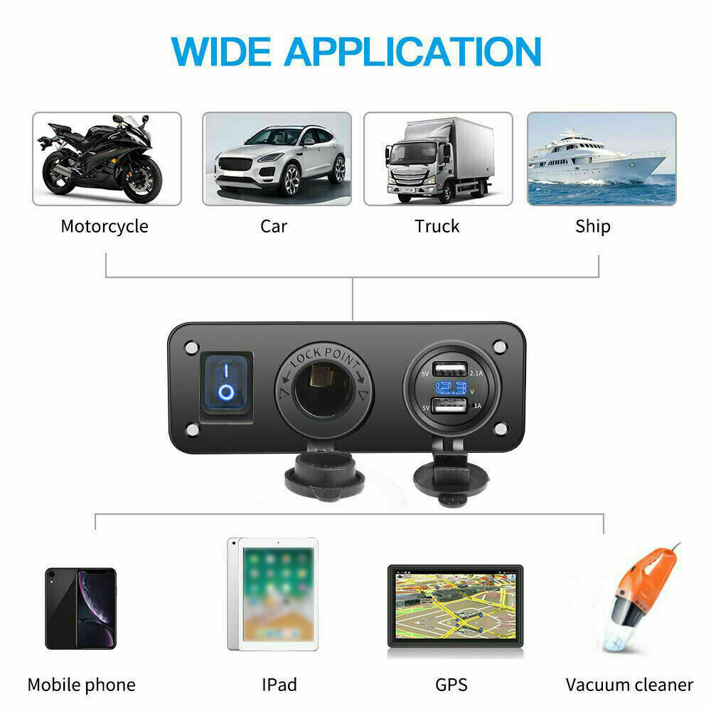 3-in-1-Dual-USB-Charger-LED-Voltmeter-12V-24V-Power-Socket-On-Off-Switch-Panel-Black-Marine-Dual-USB-1694519