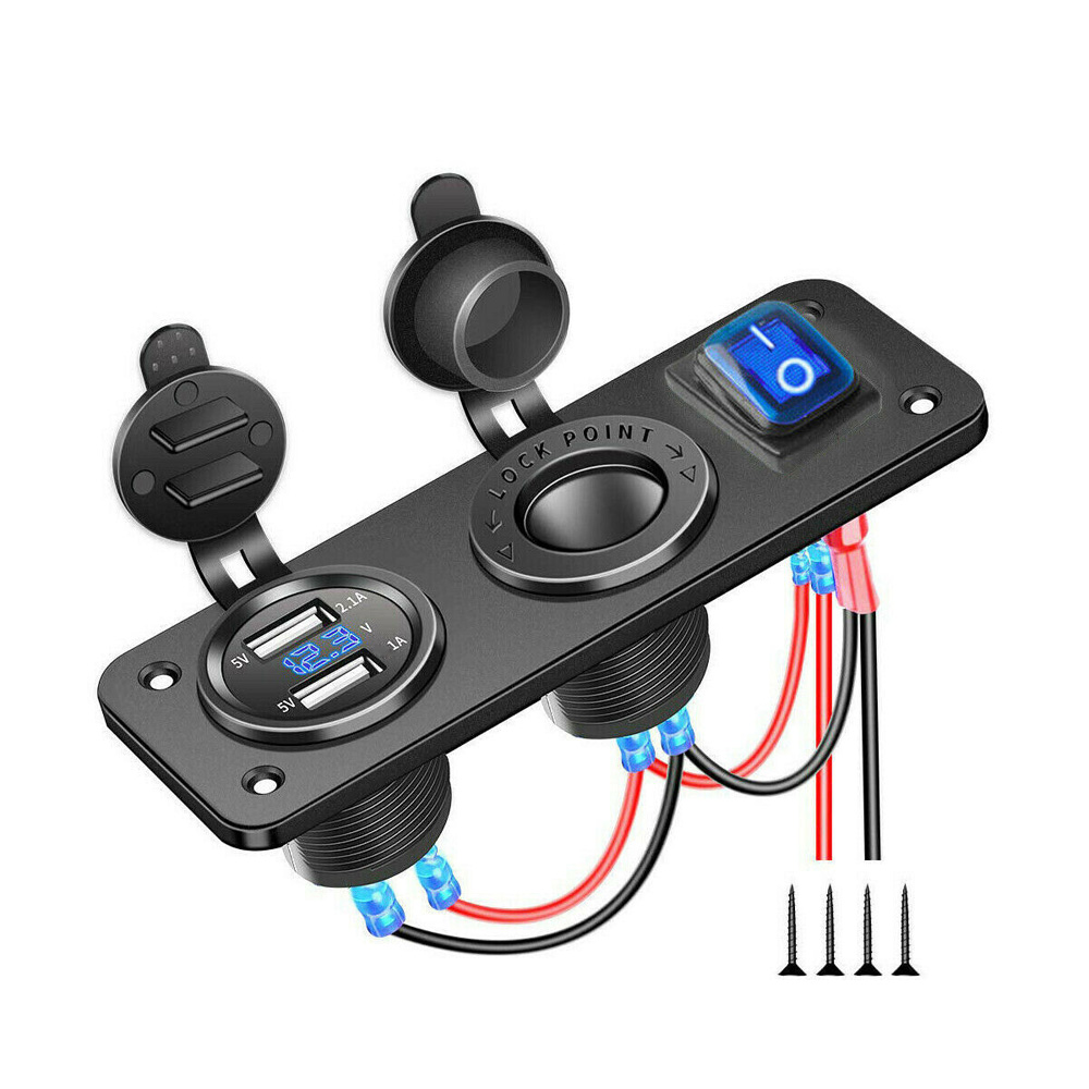 3-in-1-Dual-USB-Charger-LED-Voltmeter-12V-24V-Power-Socket-On-Off-Switch-Panel-Black-Marine-Dual-USB-1694519