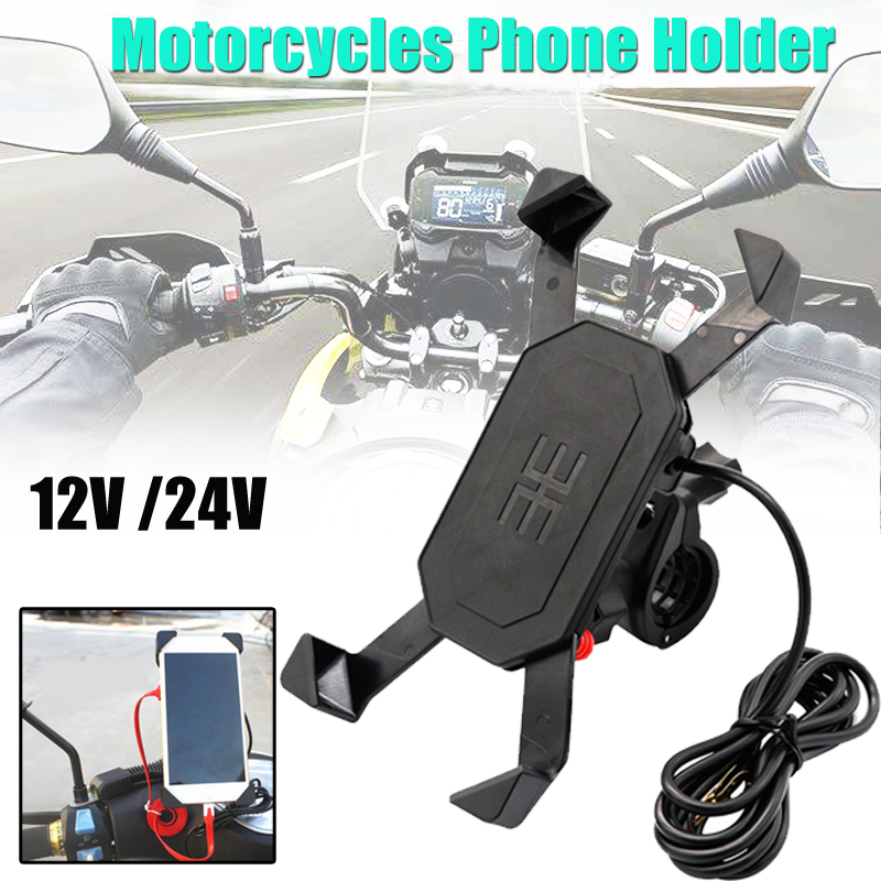 35-6inch-USB-Charing-Cell-Phone-GPS-Holder-Motorcycle-Bike-Handlebar-Mount-Black-1514250