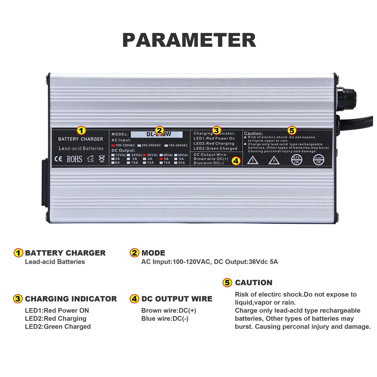 36V-Volt-Golf-Cart-Battery-Charger-For-Yamaha-Ez-Go-Club-Car-MARATHON83-94-SB50-1587175