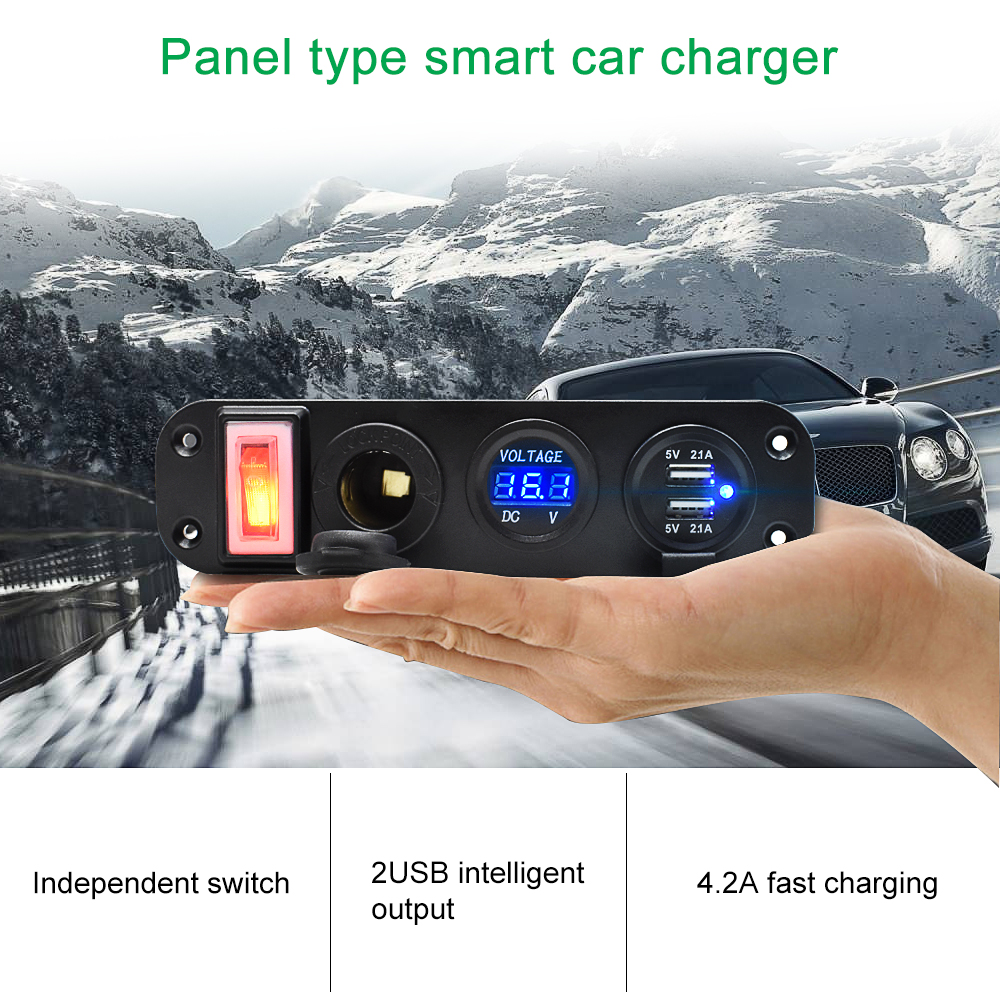4-in-1-USB-Lighter-Digital-Voltmeter-Dual-USB-Power-Charger-12V-Power-Socket-Waterproof-Dustproof-Wi-1720439