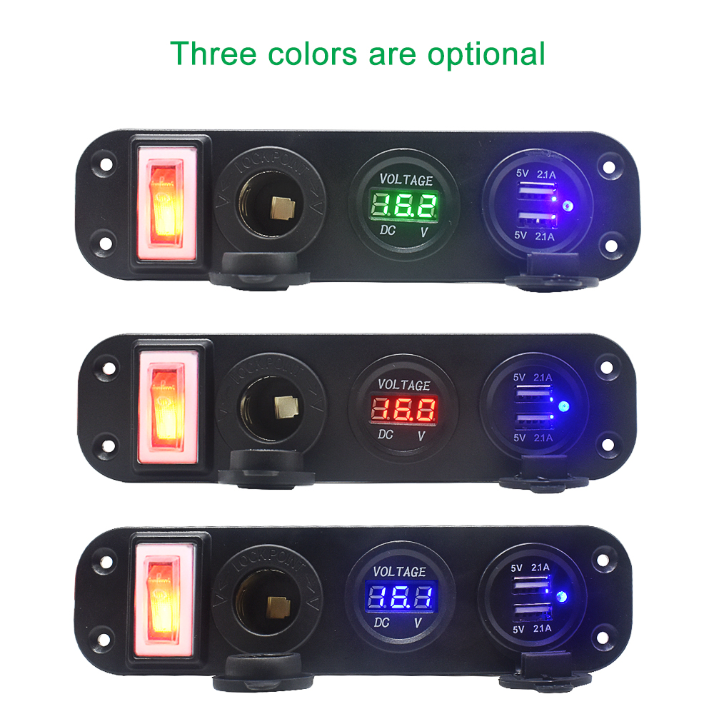 4-in-1-USB-Lighter-Digital-Voltmeter-Dual-USB-Power-Charger-12V-Power-Socket-Waterproof-Dustproof-Wi-1720439