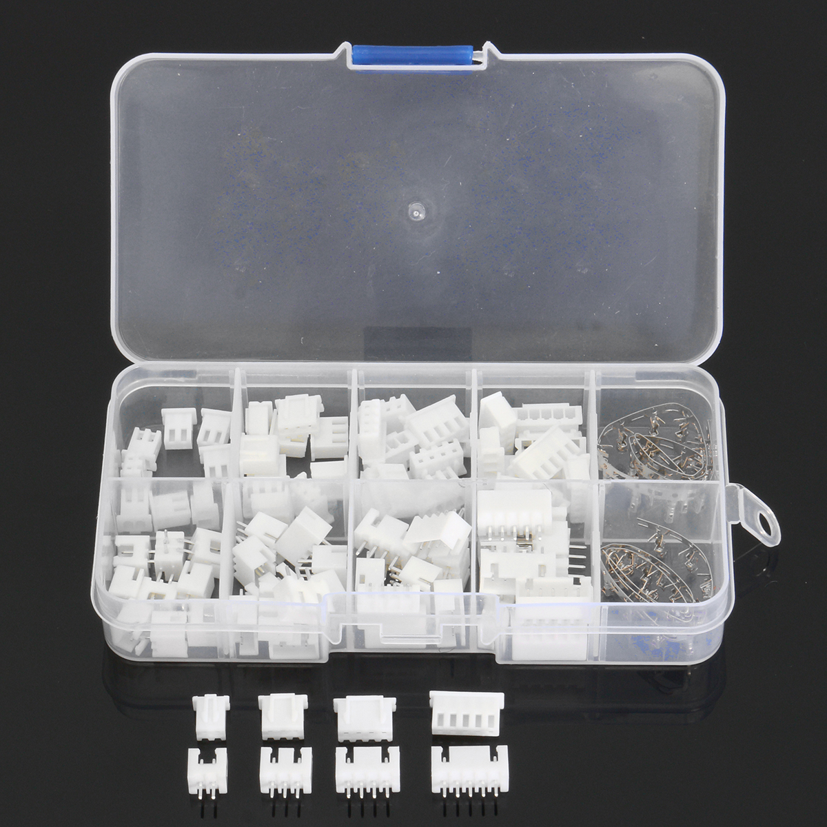 40-Sets-JST-25mm-XH-2P-3P-4P-5Pin-Male-Female-Housing-Connector-with-Crimps-1180083