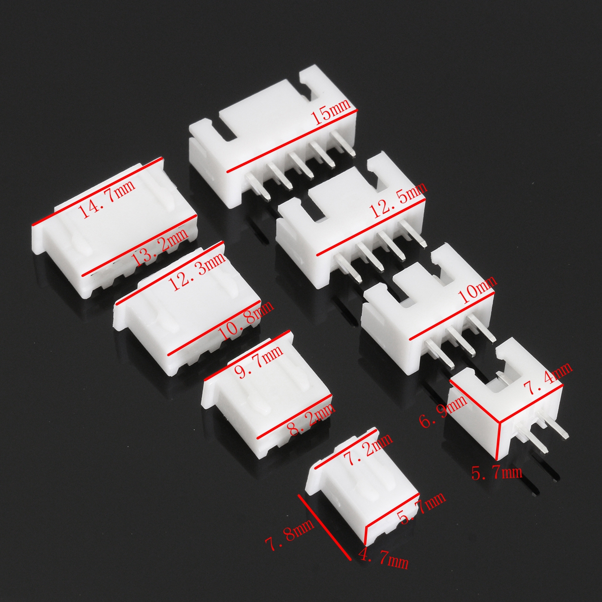 40-Sets-JST-25mm-XH-2P-3P-4P-5Pin-Male-Female-Housing-Connector-with-Crimps-1180083