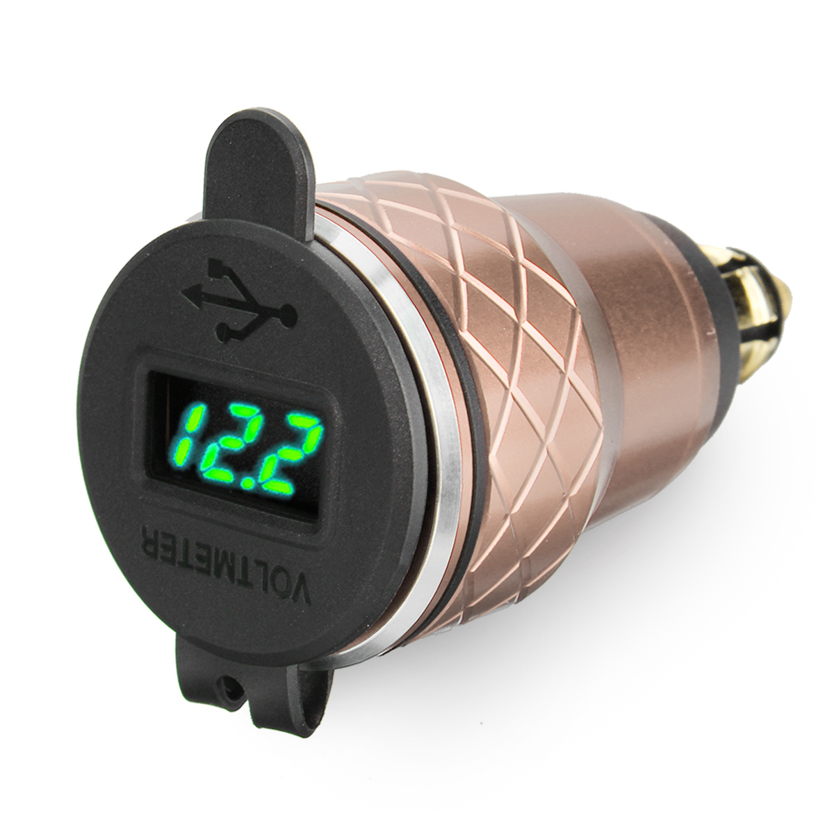 42A-12-24V-CNC-Dual-USB-Charger-LCD-Display-HellaDIN-Socket-For-BMW-1313637