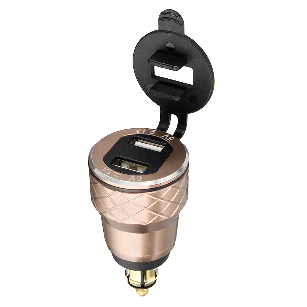 42A-12-24V-CNC-Dual-USB-Charger-LCD-Display-HellaDIN-Socket-For-BMW-1313637