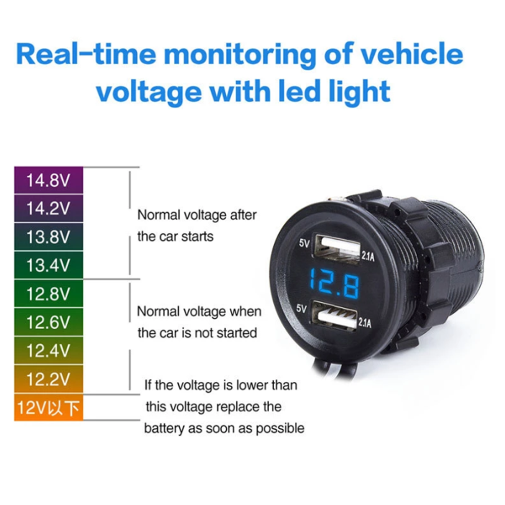 42A-Waterproof-Car-2-Port-Dual-USB-Charger-Socket-Power-Outlet-with-Voltmeter-LED-Light-for-12-24V-C-1791321