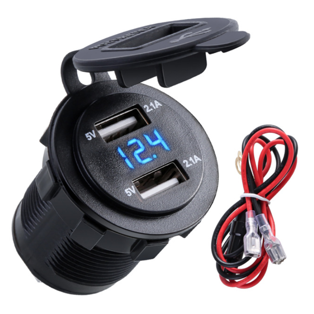 42A-Waterproof-Car-2-Port-Dual-USB-Charger-Socket-Power-Outlet-with-Voltmeter-LED-Light-for-12-24V-C-1791321