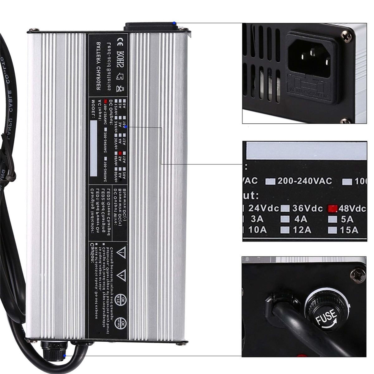 48V-6A-100V-120V-Golf-Cart-Bare-Wire-Battery-Charger-For-EZgo-Club-Car-TXT-Yamaha-1587174