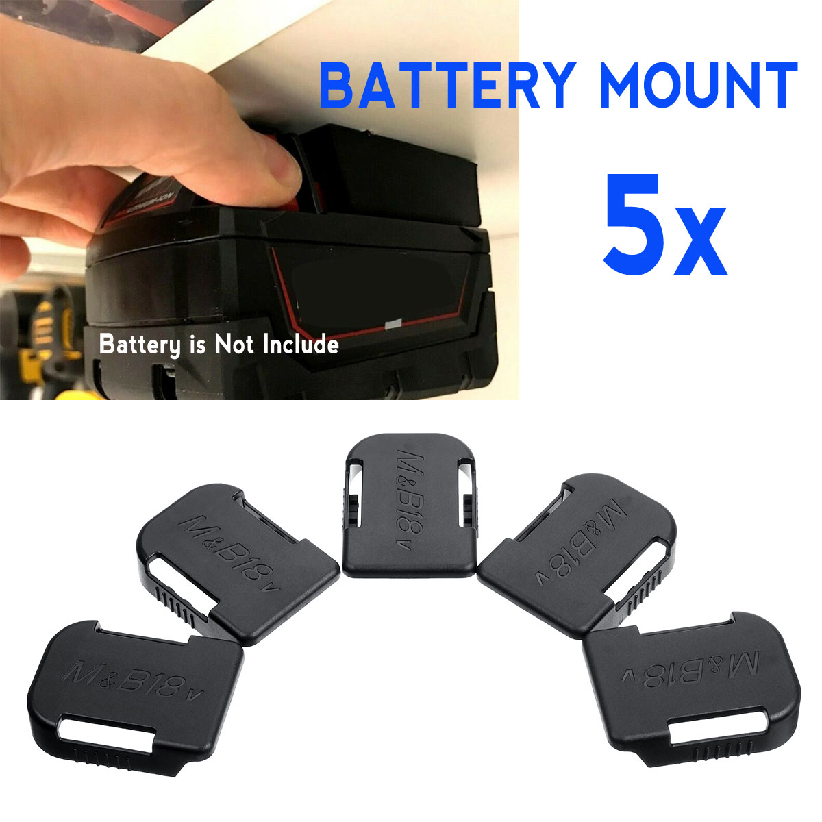 5Pcs-18V-Battery-Mounts-Holder-Storage-For-Bosch-BAT622-For-MAK-BL1860B-Battery-1574522