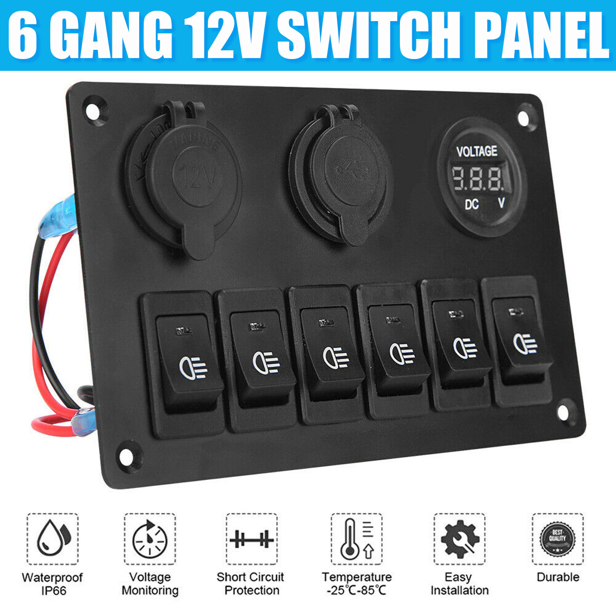 6-Gang-12V-Switch-Panel-USB-Charger-ON-OFF-Toggle-Rocker-For-Car-Boat-Marine-1822295