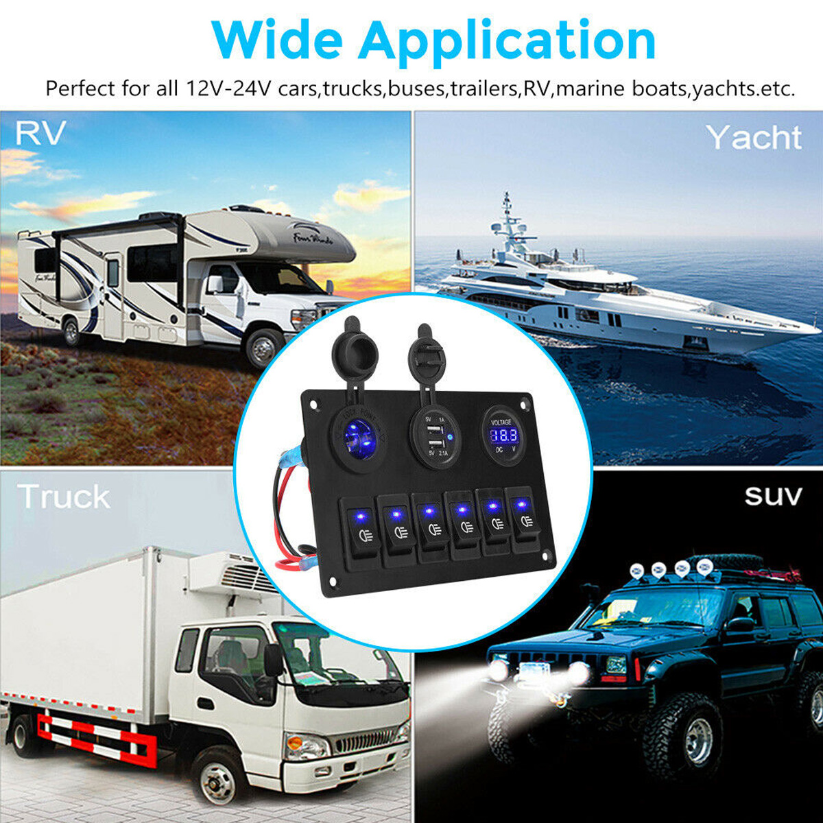 6-Gang-12V-Switch-Panel-USB-Charger-ON-OFF-Toggle-Rocker-For-Car-Boat-Marine-1822295