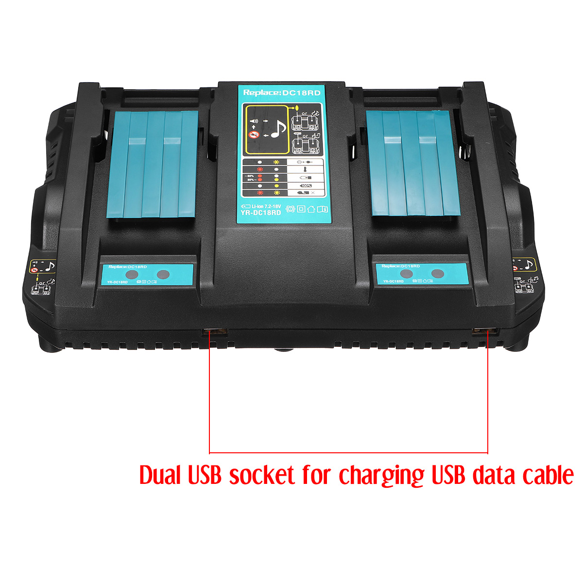 Dual-Twin-Port-Battery-Charger-For-Makita-DC18RD-Li-ion-LXT-72V-18V-Fast-Rapid-1466163
