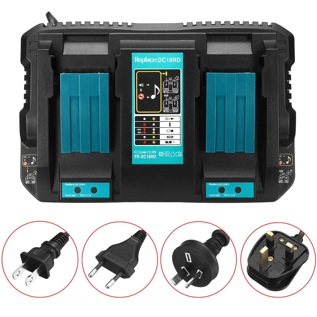 Dual-Twin-Port-Battery-Charger-For-Makita-DC18RD-Li-ion-LXT-72V-18V-Fast-Rapid-1466163