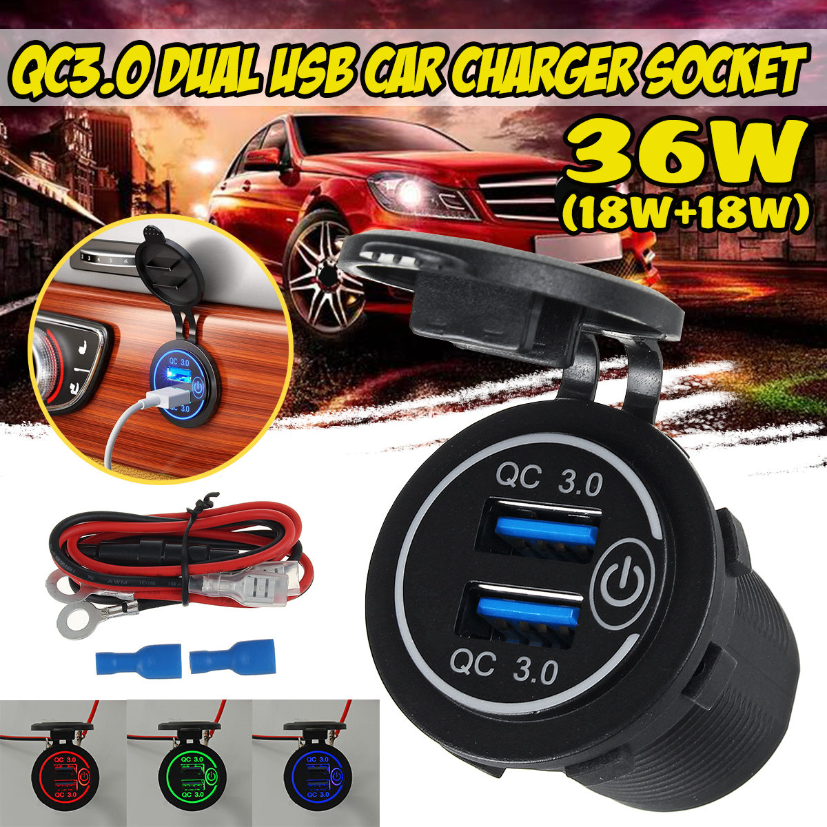 Dual-USB-Port-Car-Charger-Socket-QC-30-Fast-Charging-Outlet-Car-Truck-Boat-RV-1818832
