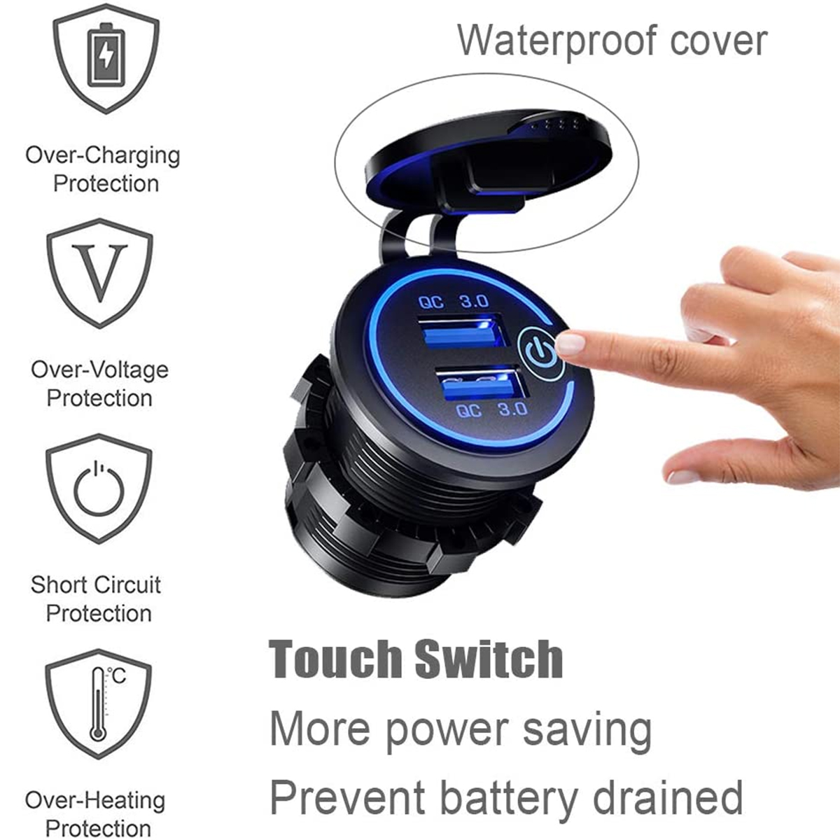 Dual-USB-Port-Car-Charger-Socket-QC-30-Fast-Charging-Outlet-Car-Truck-Boat-RV-1818832