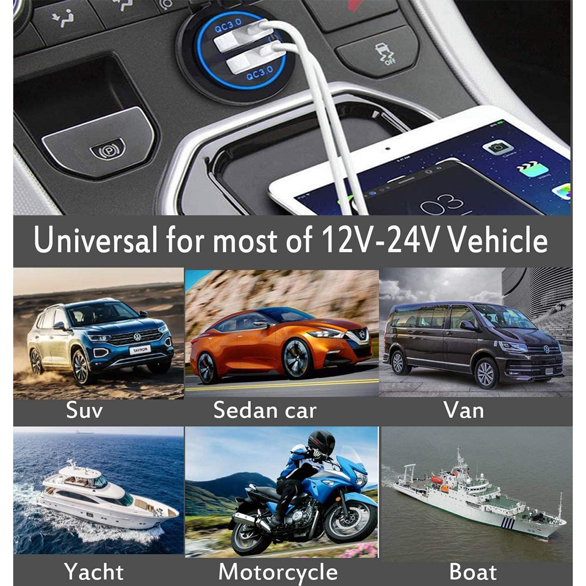 Dual-USB-Port-Car-Charger-Socket-QC-30-Fast-Charging-Outlet-Car-Truck-Boat-RV-1818832