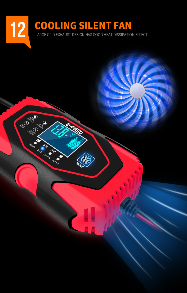 E-Fast-7-Stages-Touch-Screen-LCD-Display-12V-6A-24V-3A-Car-Motorcycle-Lead-Smart-Battery-Memory-Func-1709723