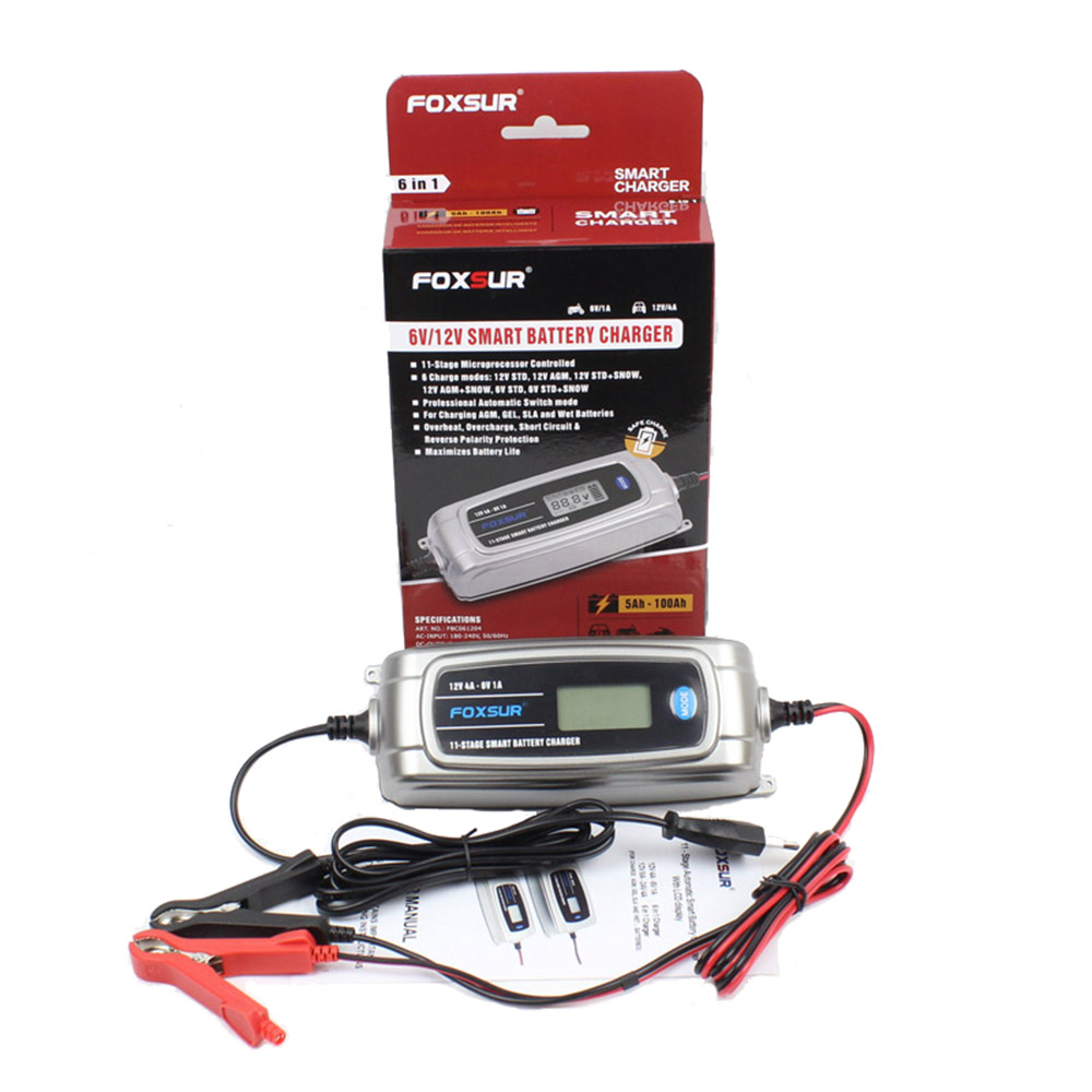 FOXSUR-12V-4A-6V-1A-11-Stage-LCD-Display-Battery-Charger-For-Car-Motorcycle-Lead-Acid-EFB-GEL-WET-AG-1700979