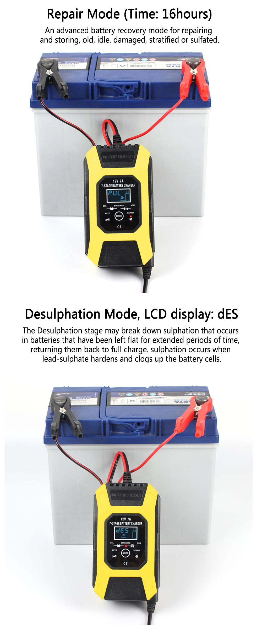 FOXSUR-12V-7A-Motorcycle-Car-Battery-Charger-7-stage-Pulse-Lead-acid-Battery-Charge-LCD-Display-AGM--1766403