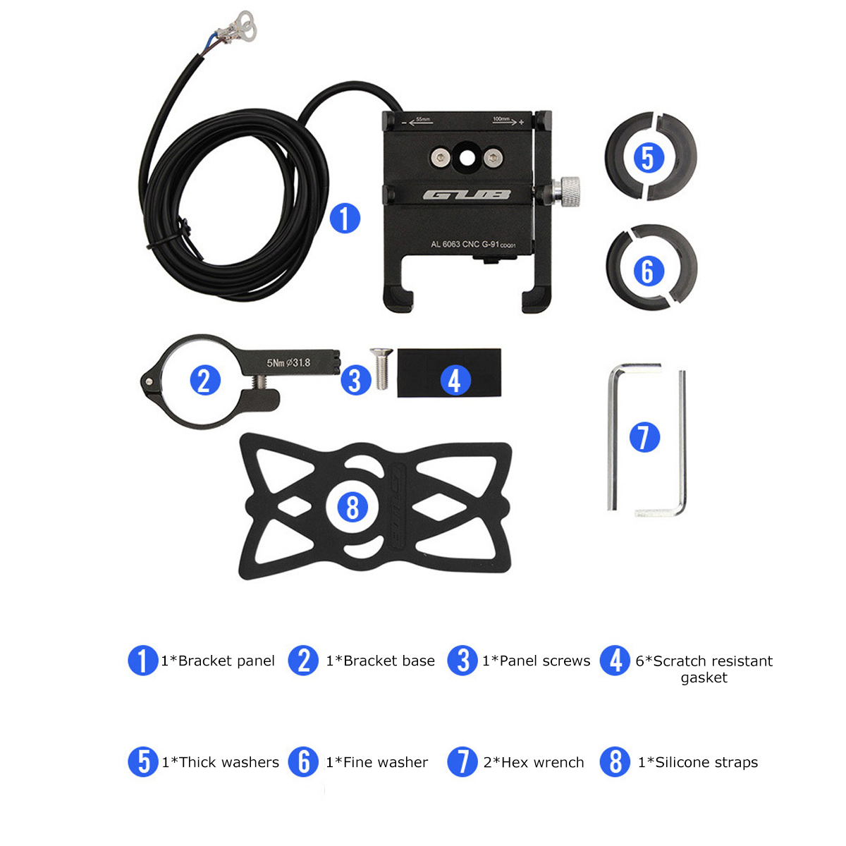 GUB-G-91-12V-48V-Phone-GPS-USB-Charger-Holder-Bike-Mount-Electric-Scooter-Bicycle-Charging-Stand-1583717