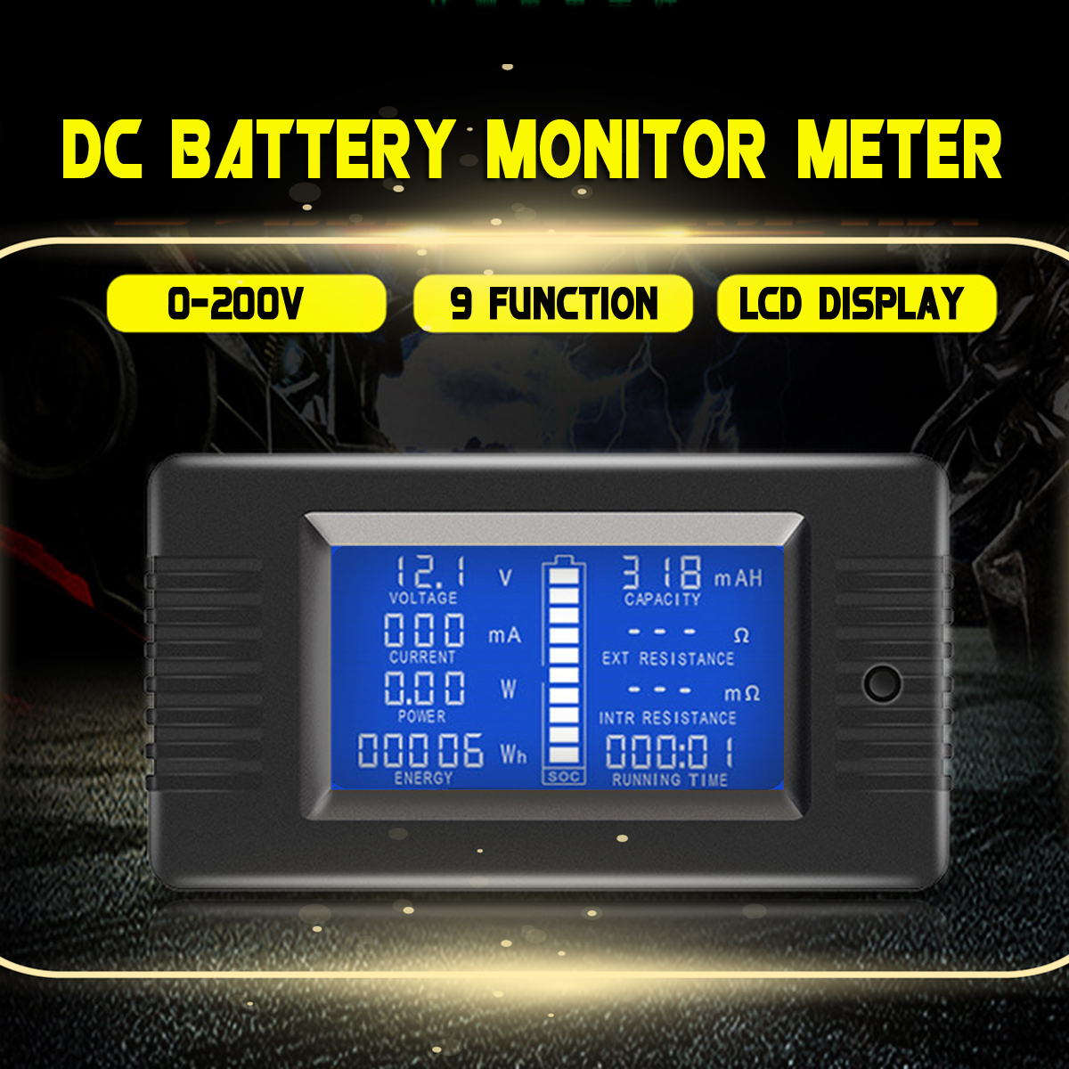 LCD-Display-DC-Battery-Voltage-Monitor-Meter-0-200V-Volt-Amp-For-Cars-RV-Solar-System-1584978