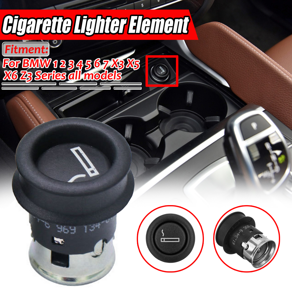Lighter-Plug-Socket-Element-For-BMW-1-2-3-4-5-6-7-Series-X3-X5-X6-Z3-1702509
