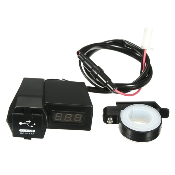 Motorcycle--Blue-LED-Voltage-Volt-Meterr-USB-Power-Socket-Charger-For-GPS-Cell-Phone-1042889