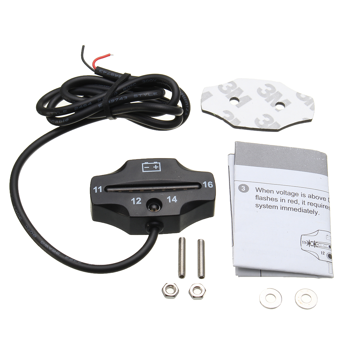 Motorcycle-Car-Universal-Waterproof-LED-Battery-Voltage-Meter-Indicator-Pad-12V-1132188