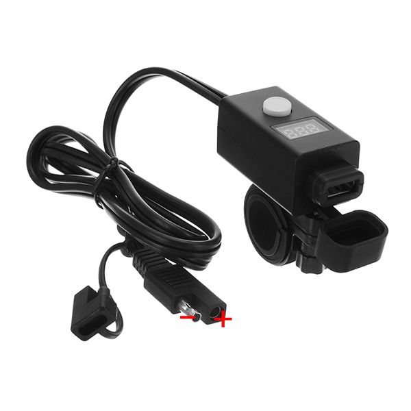Motorcycle-Dual-USB-Charger-LED-Digital-Display-SAE-To-USB-21A-5V-Cable-Waterproof-1220236