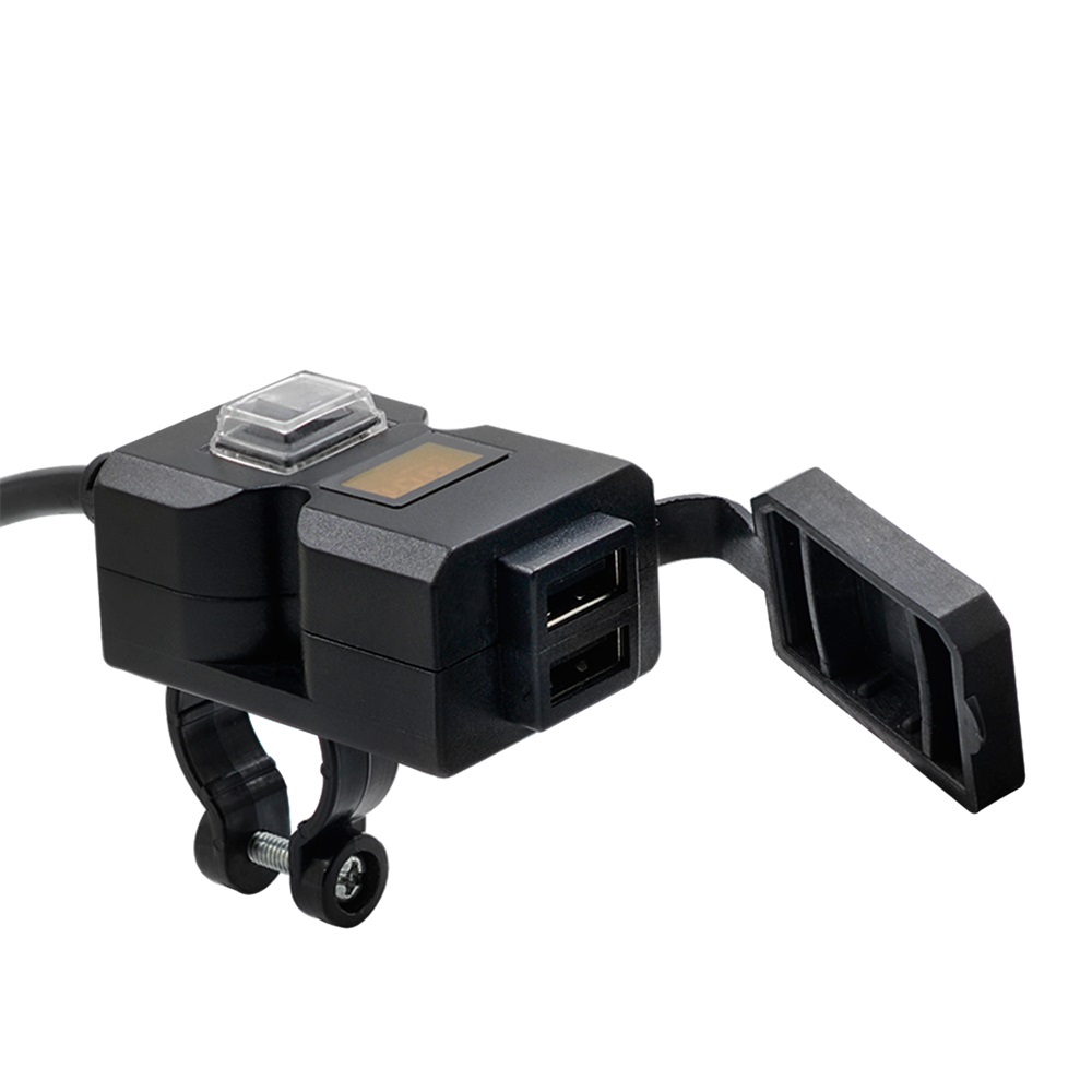 QC30-Fast-Charge-Dual-USB-Port-Motorcycle-Charger-Mobile-Phone-Charger-9V-32V-Voltmeter-Dual-Bracket-1801832