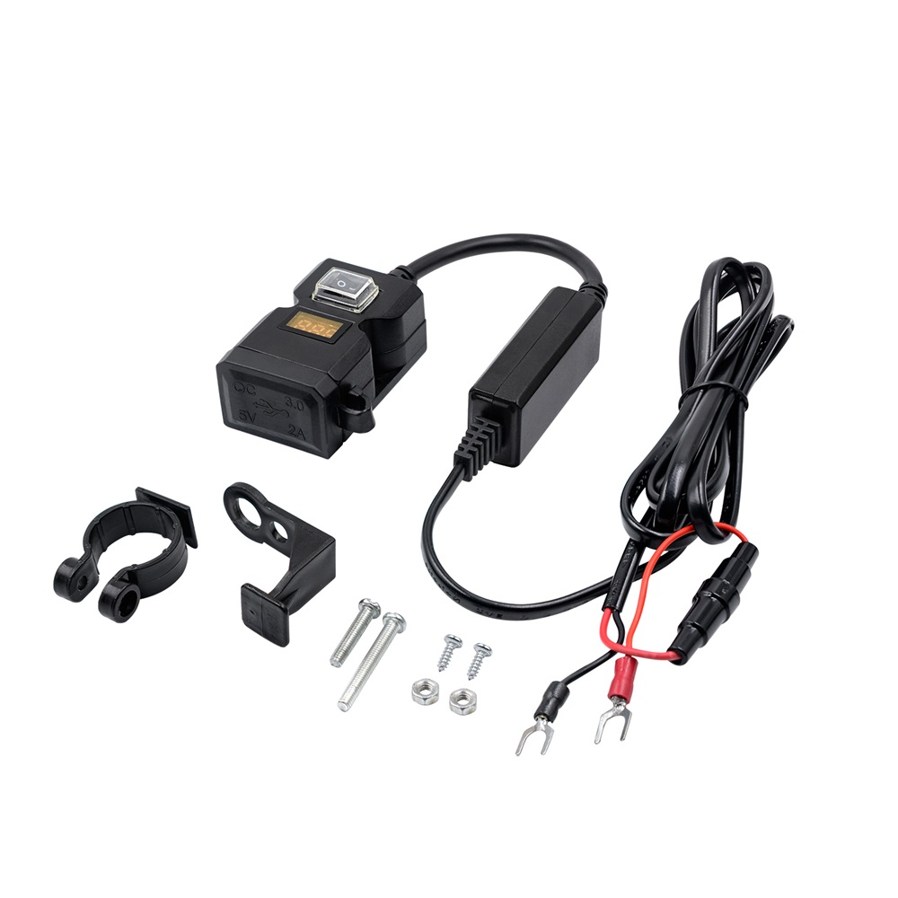 QC30-Fast-Charge-Dual-USB-Port-Motorcycle-Charger-Mobile-Phone-Charger-9V-32V-Voltmeter-Dual-Bracket-1801832